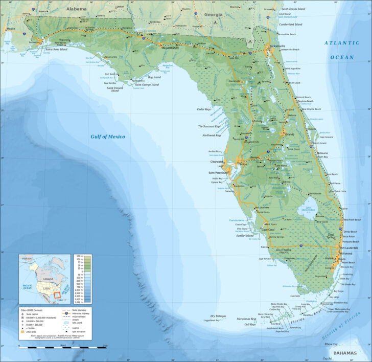 Topographic Map Of Florida