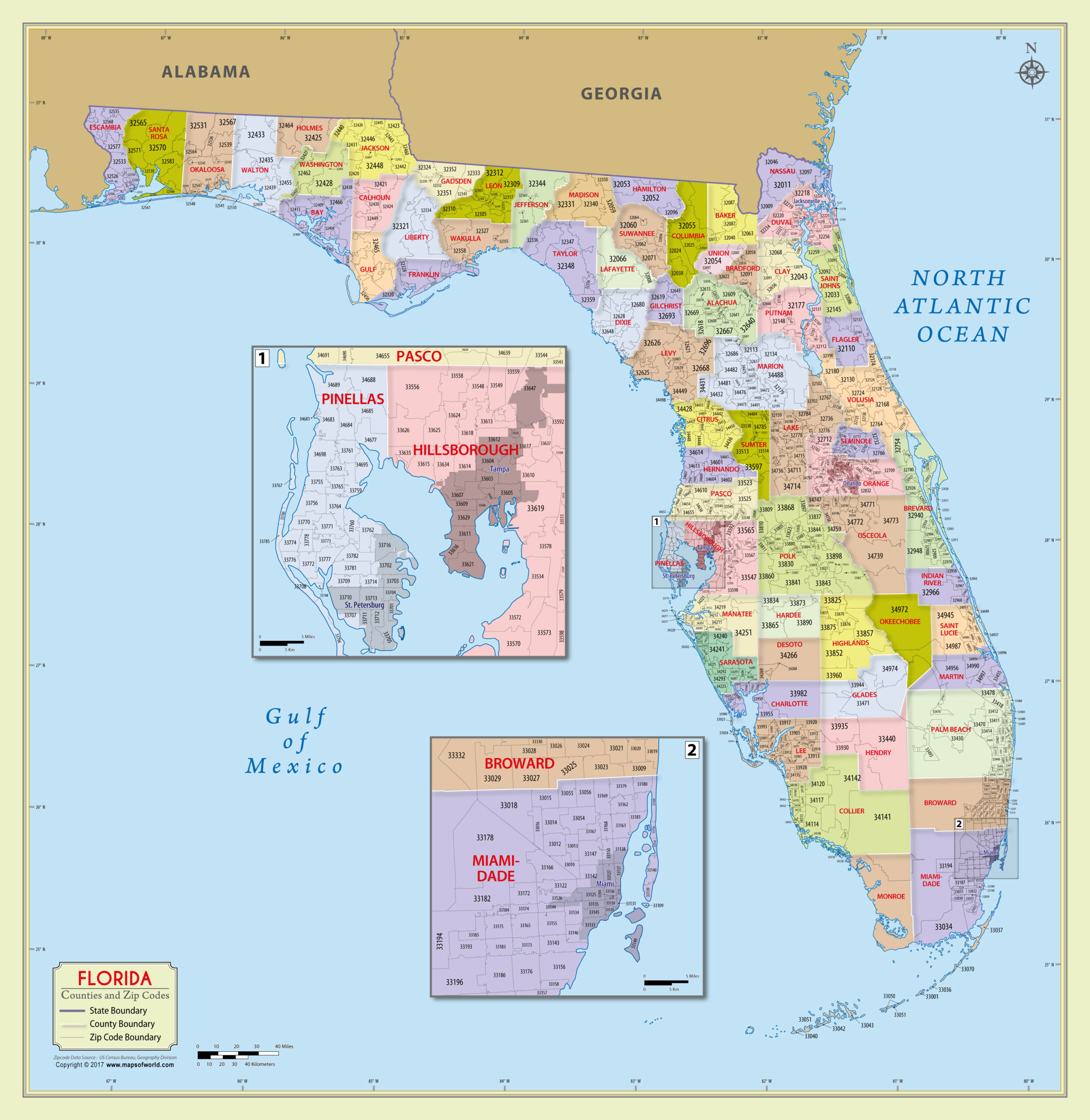 Florida Zip Code Maps Maps Fact 1 Scaled 