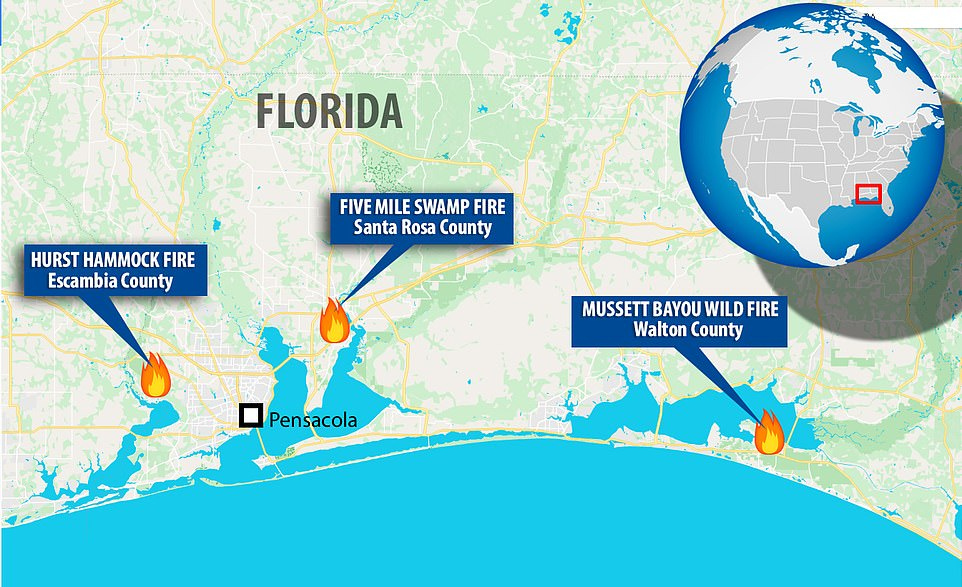 Map Of Florida Panhandle Fires  Maps Of Florida