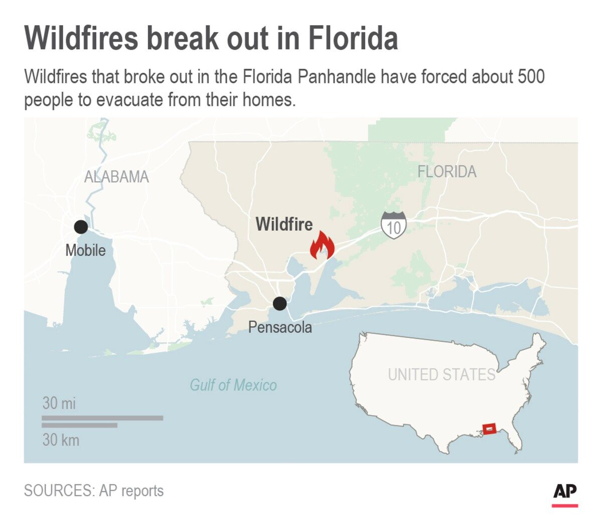 Hundreds Evacuated As Wildfires Rage In Florida Panhandle