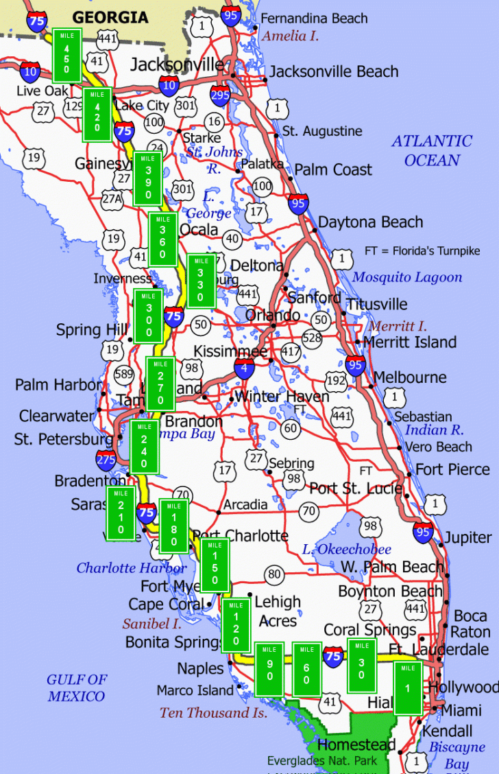 Map Of Florida With Interstate Exits
