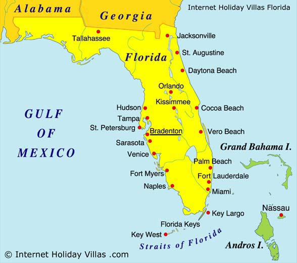 Internet Holiday Villas Map Of Bradenton West Florida