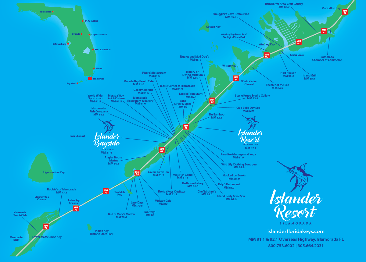 Islander Resort Islamorada Florida Keys Map Florida Keys Map 