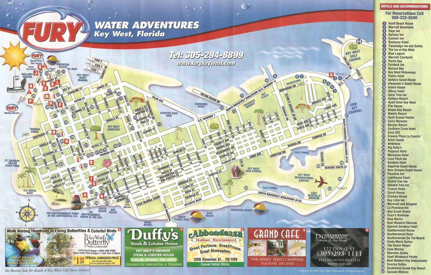 Hotel Map Of Key West Florida  Maps Of Florida