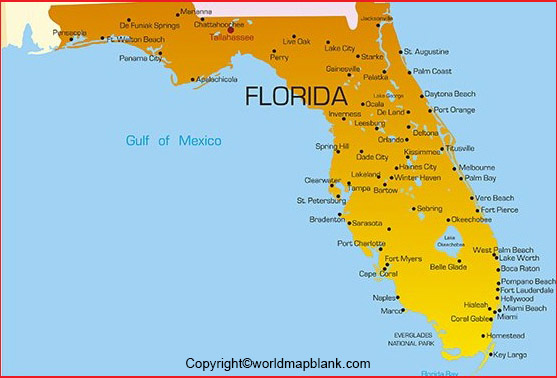 Labeled Map Of Florida With Capital Cities Maps Of Florida 3382