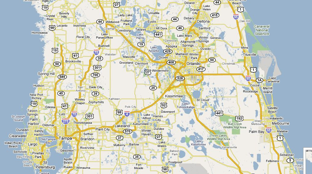 Lake Mary Area Map Of Central Florida Map Of Florida Cities Central 