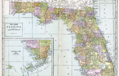 Laminated Map Large Detailed Old Administrative Map Of Florida With