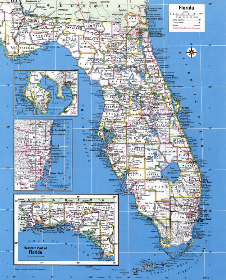 Large Map Of Florida Cities