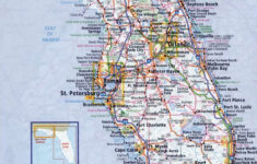 Large Detailed Roads And Highways Map Of Florida State With All Cities