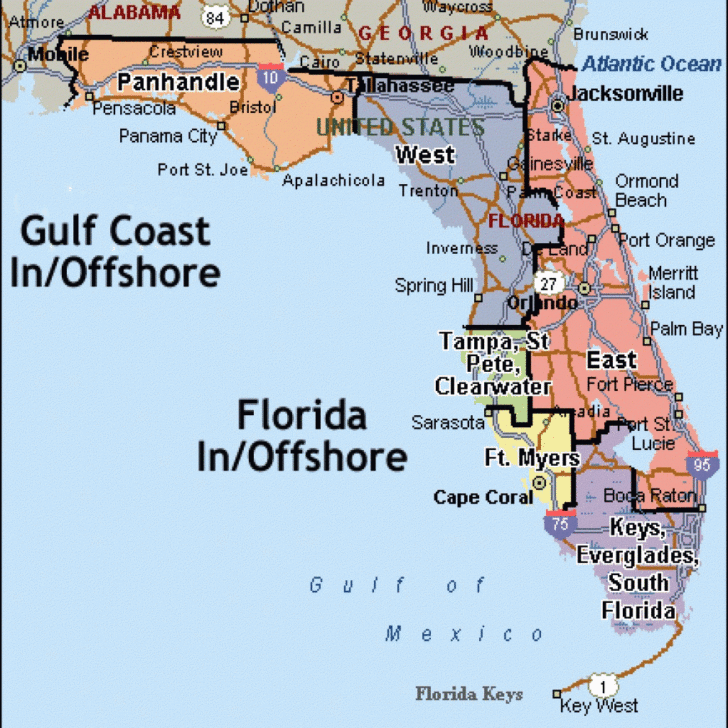 Map Of Florida Gulf Beaches