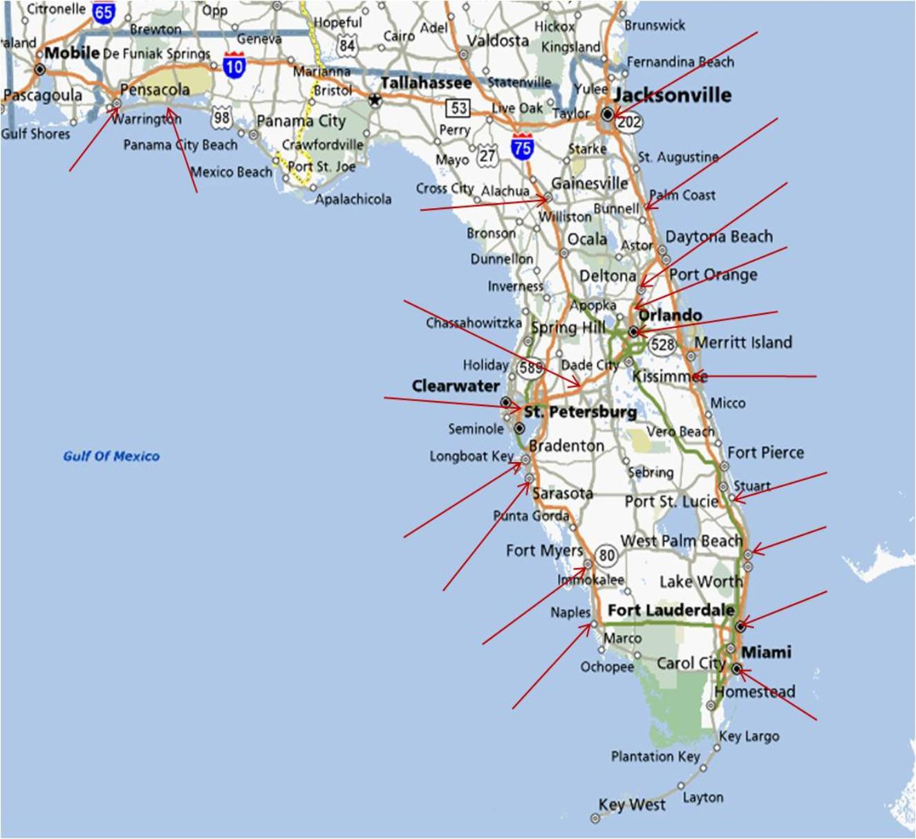 Map Of Panama City Florida And Surrounding Towns Maps Of Florida 1066