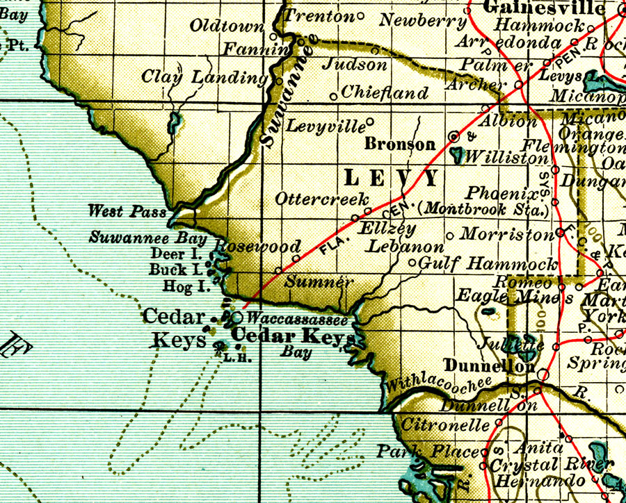 Map Of Levy County Florida Maps Of Florida 7868