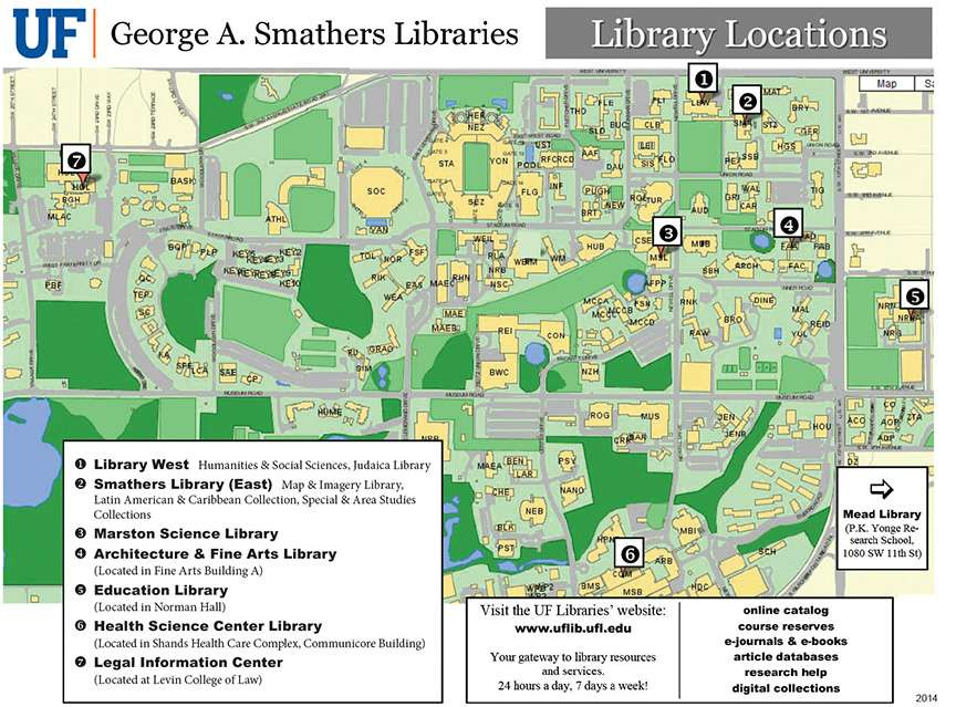 Library Location Map George A Smathers Libraries UF Libraries 