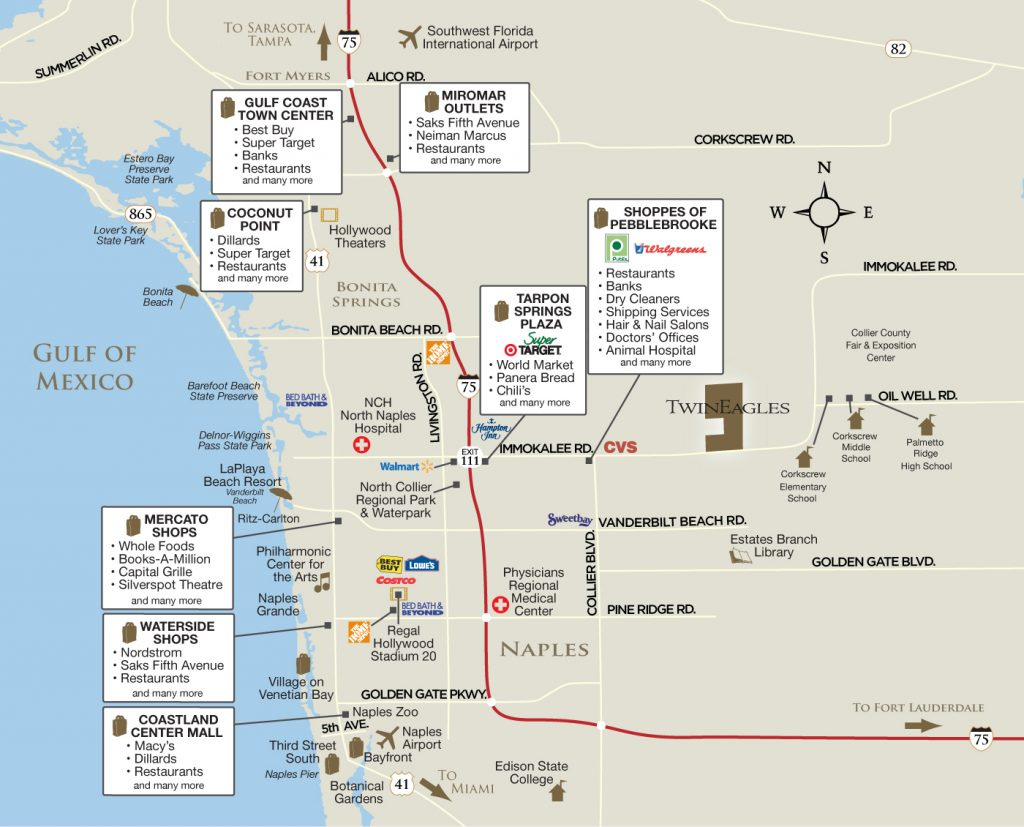 Location Map Twineagles Map Of North Naples Florida Printable Maps