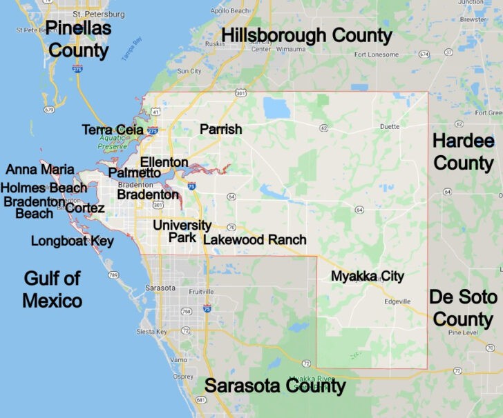 Map Of Manatee County Florida