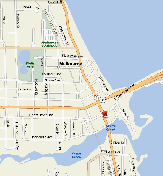 Map Melbourne Harbor Condominiums Directions Downtown Melbourne Florida