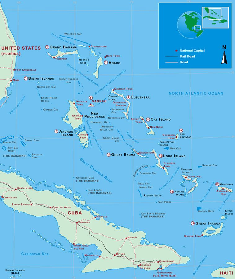 Map Of Bahamas Cuba South Eastern Florida Coastline Bahamas Map 