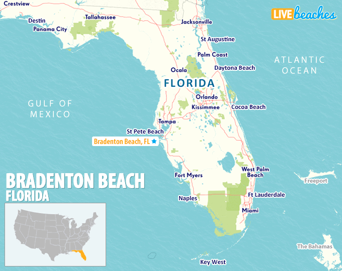 Map Of Bradenton Beach Florida Live Beaches
