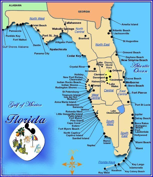 Map Of Beaches In Florida