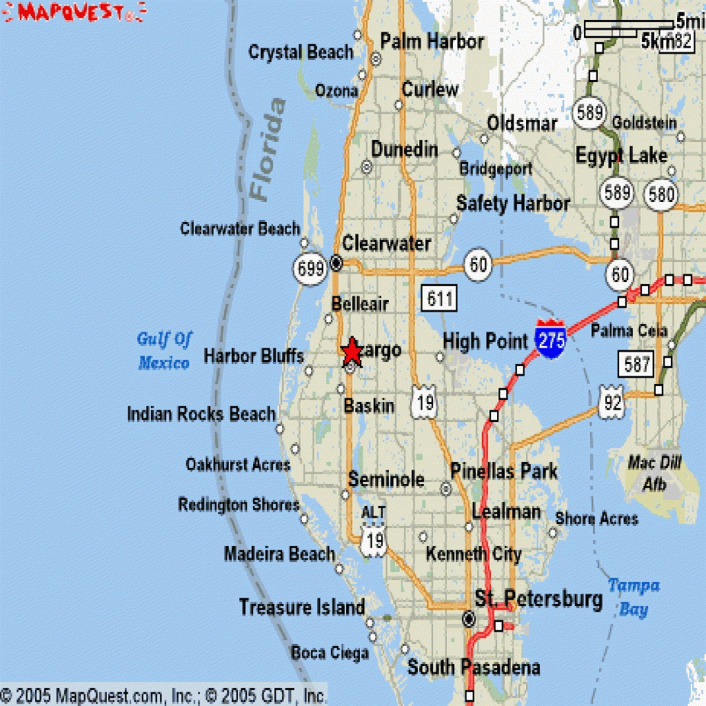 Map Of Clearwater Florida Area  Maps Of Florida