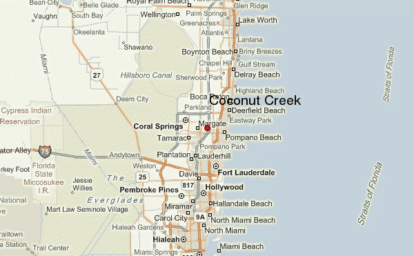 Map Of Coconut Creek Florida Tourist Map Of English