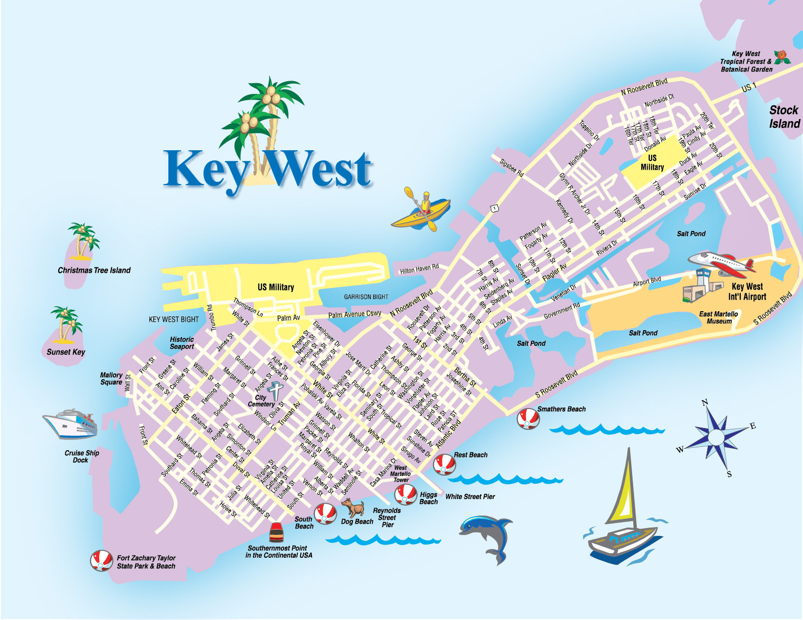 Map Of Duval Street Key West Florida Printable Maps 2 