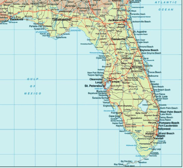Map Of East Coast Of Florida