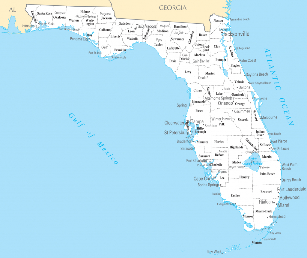 Map Of East Coast Of Florida Cities Printable Maps