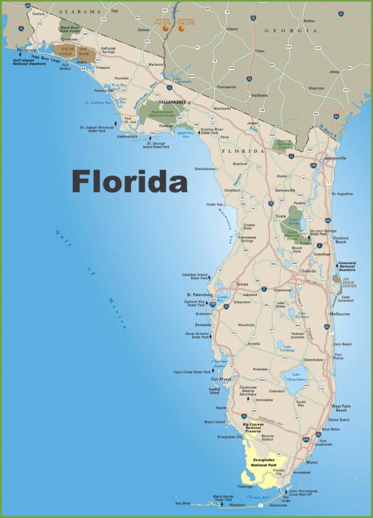 Map Of Florida Beaches Gulf Side Free Printable Maps Maps Of Florida