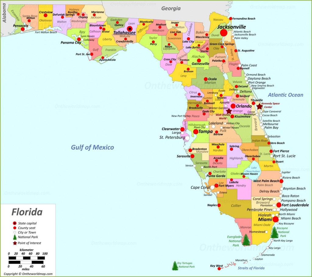 Map Of Florida Counties And Cities Printable Maps