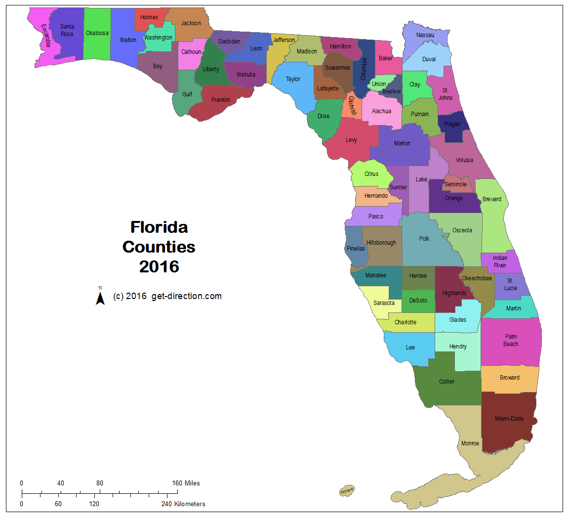 Map Of Florida Counties