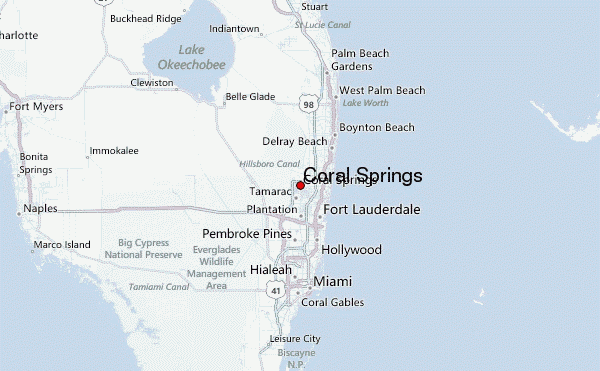 Map Of Florida Showing Coral Springs Oconto County Plat Map