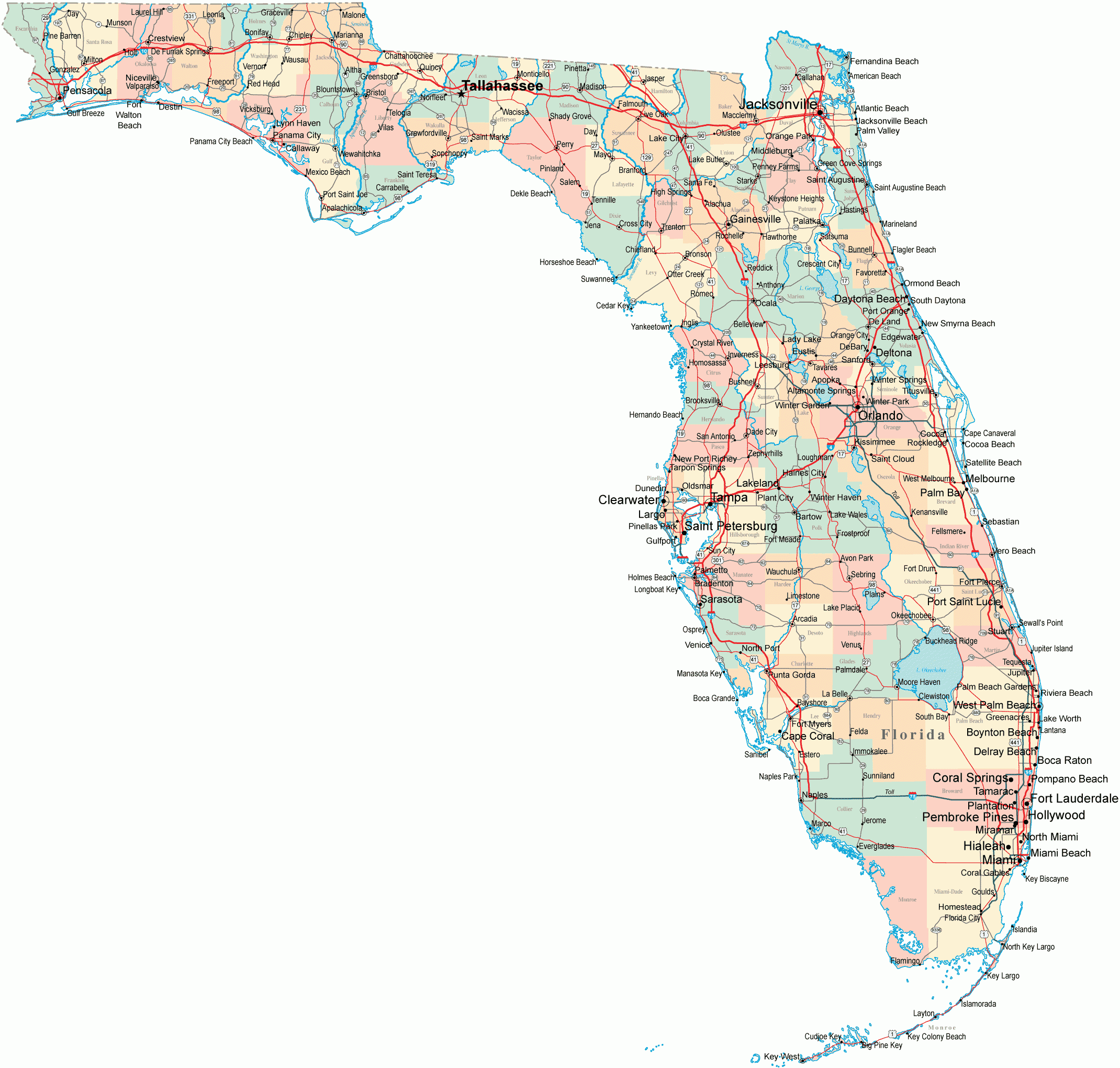 Map Of Florida State Map Of USA United States Maps