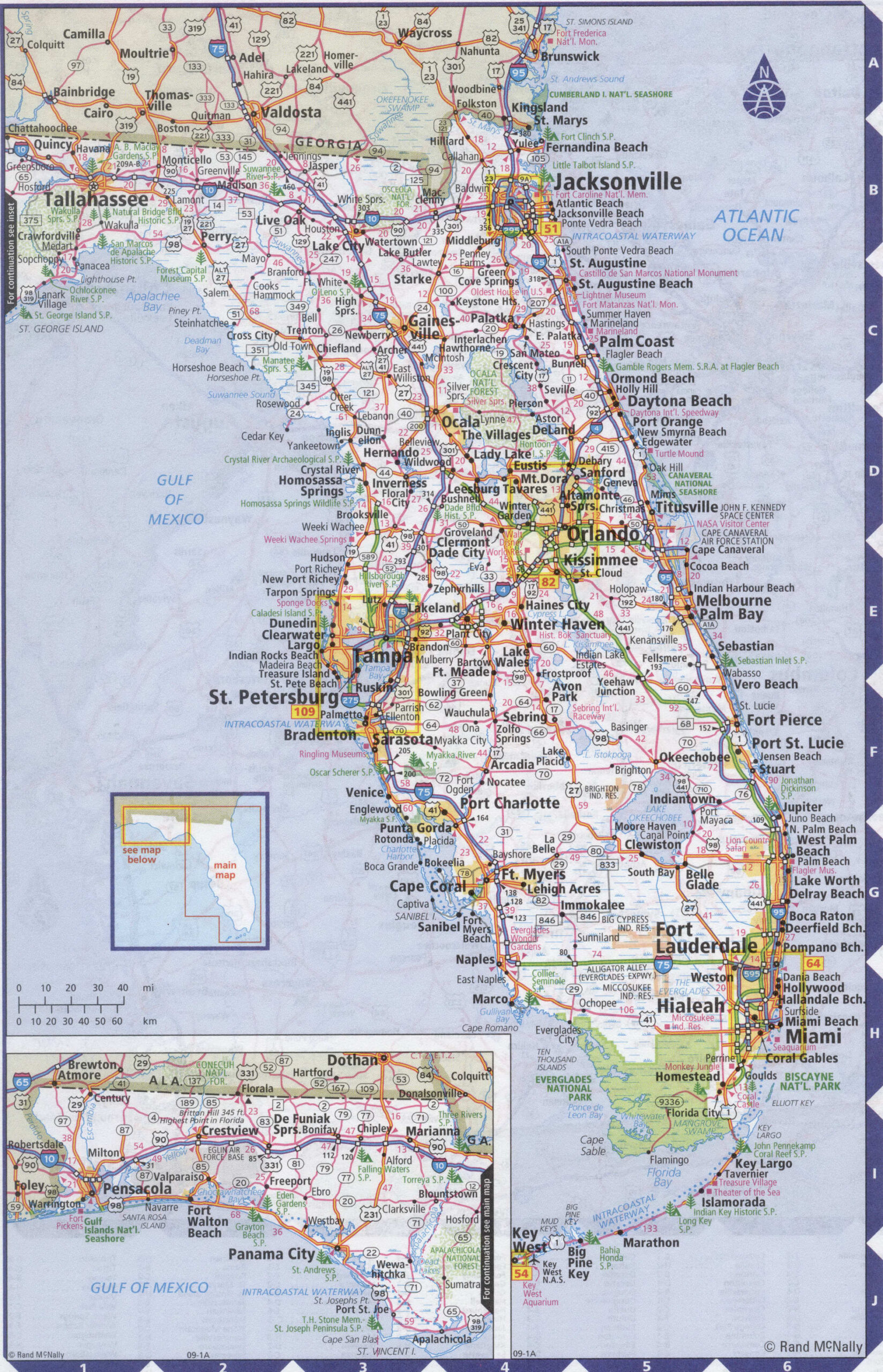 Map Of Florida State With Highways roads cities counties Florida Map Image