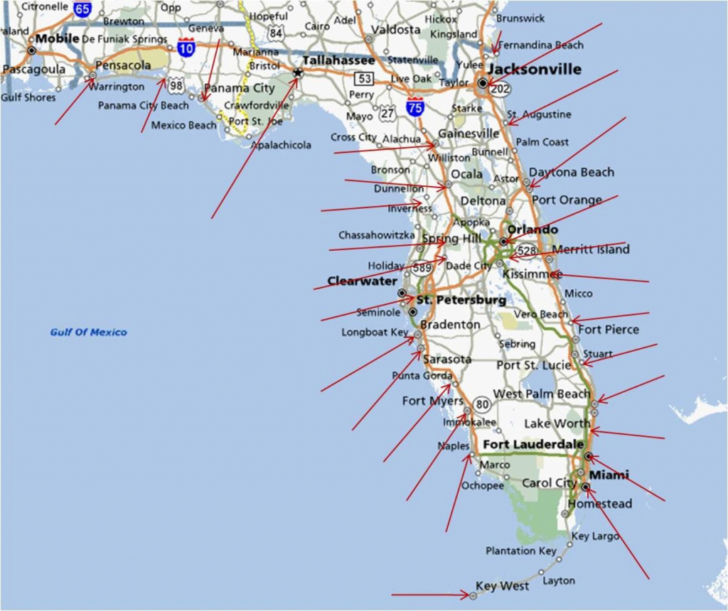 Map Of Florida Beaches West Coast