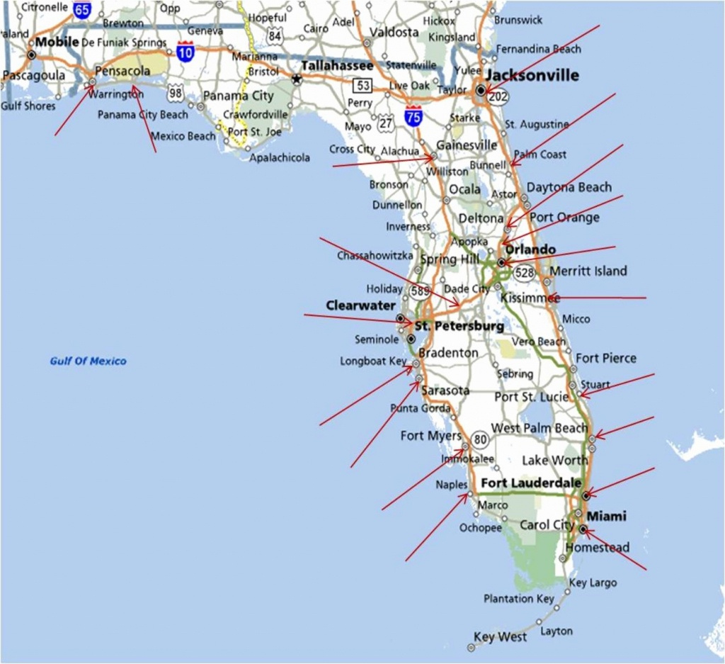 Map Of Florida West Coast Cities Printable Maps