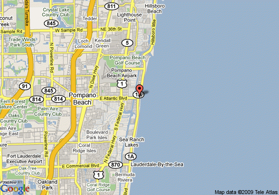 Map Of Holiday Inn Pompano Beach Oceanside Pompano Beach