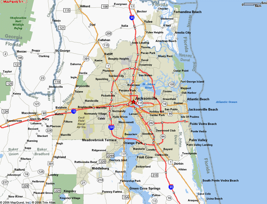 Map Of Jacksonville Florida TravelsMaps Com