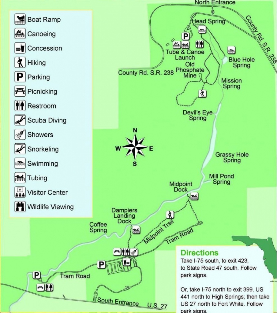 Map Of Natural Springs In Florida Printable Maps