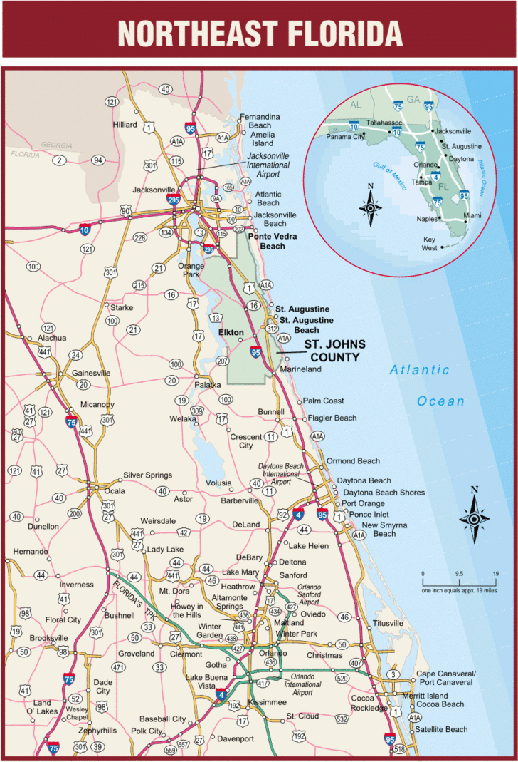 Map Of Northeast Florida