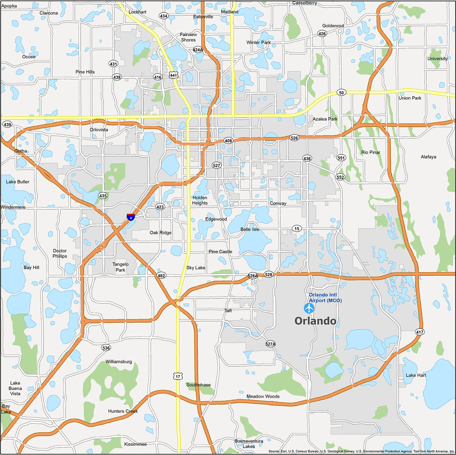 Map Of Orlando Florida GIS Geography