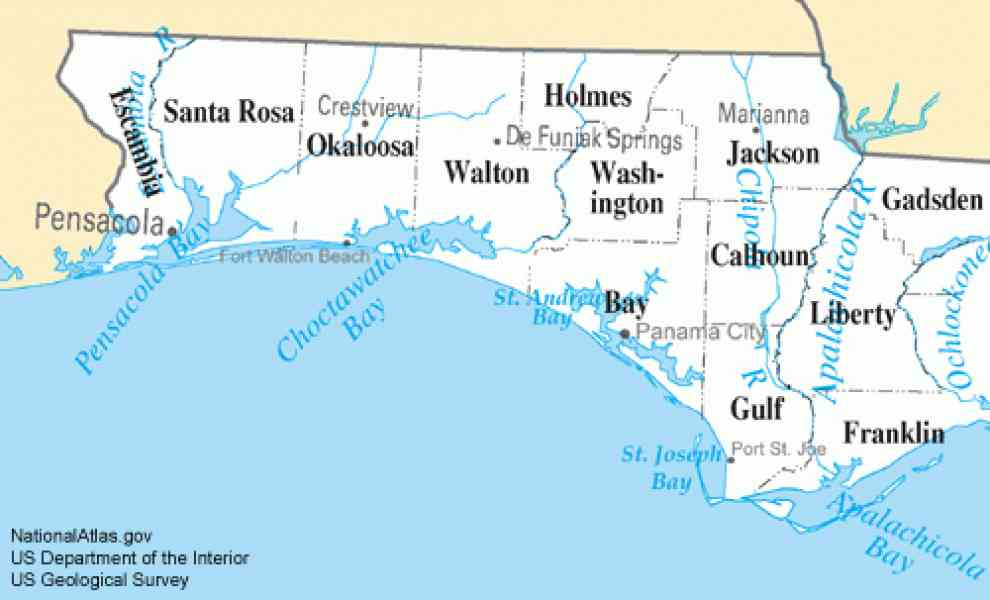 Map Of Panhandle Florida HolidayMapQ