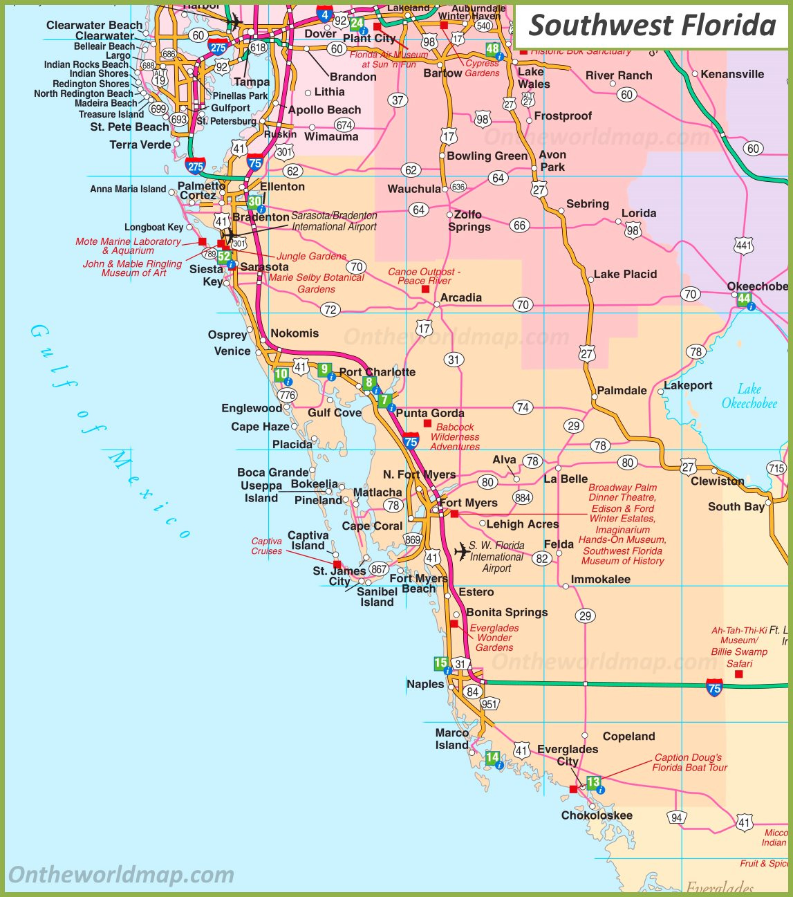 Map Of Southwest Florida Coast | Maps Of Florida