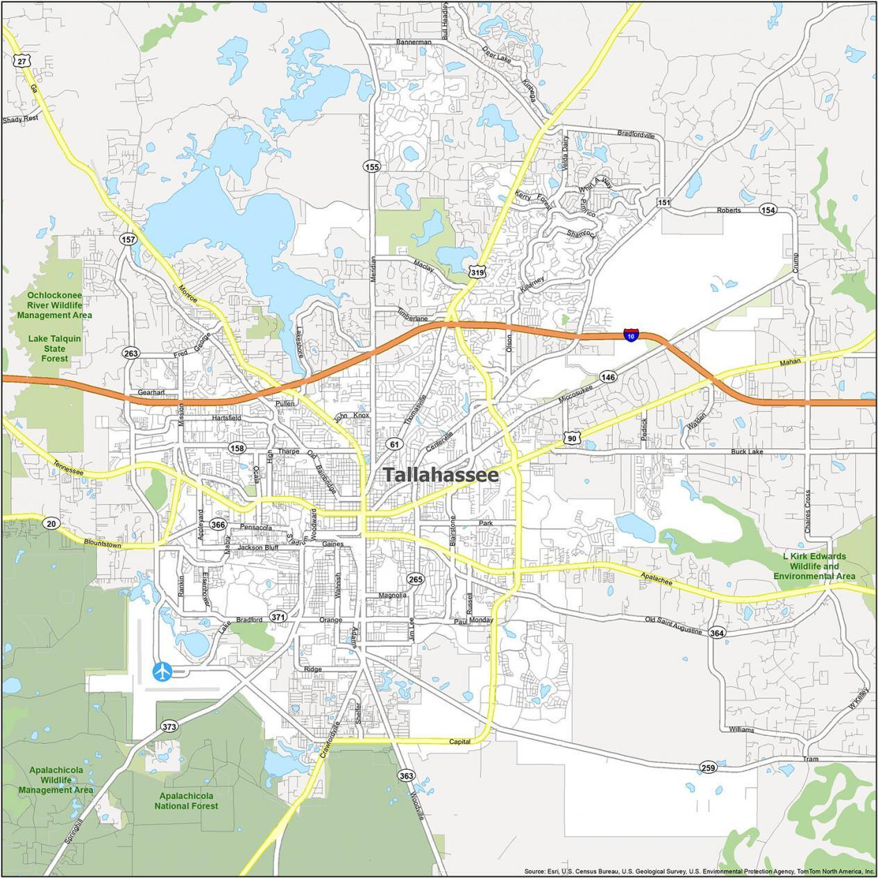 Map Of Tallahassee Florida GIS Geography