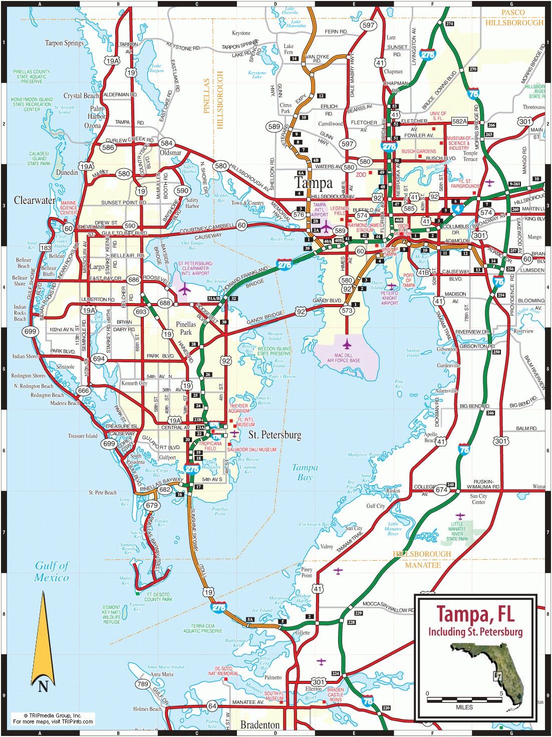 Map Of Tampa Florida TravelsMaps Com