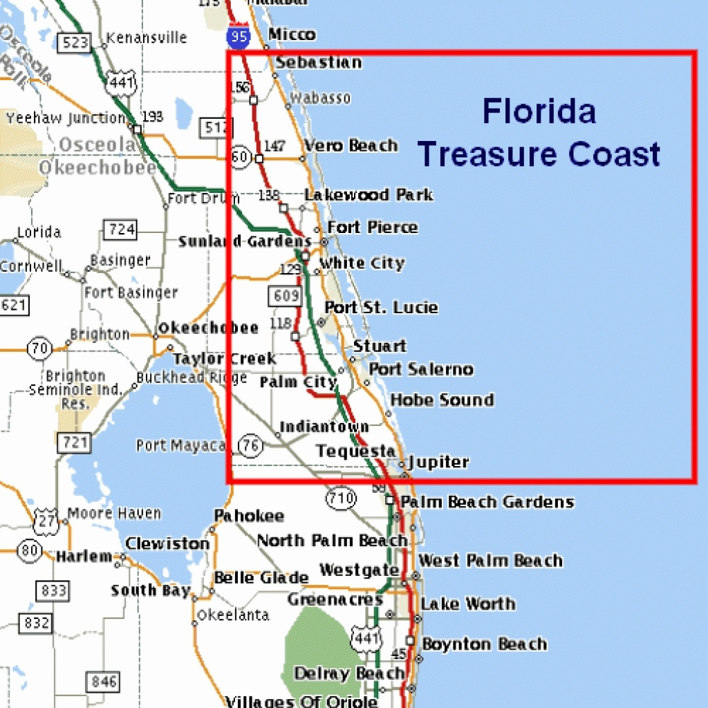 Map Of The Atlantic Coast Through Northern Florida Florida A1A 