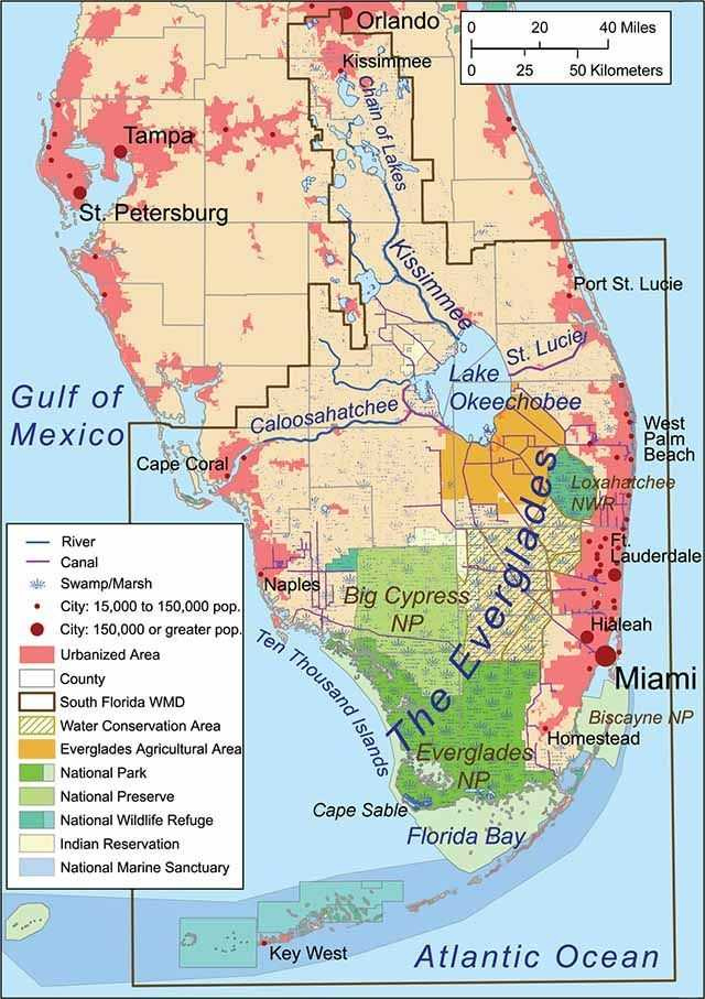 Map Of The Everglades Area SOURCE Kmusser Wikipedia Coastal 