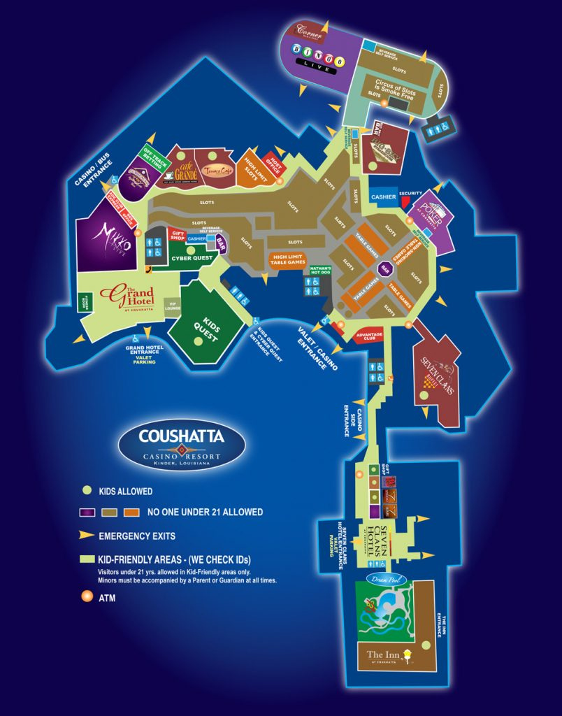 Map Of The Resort Coushatta Casino Resort Florida Casinos Map 