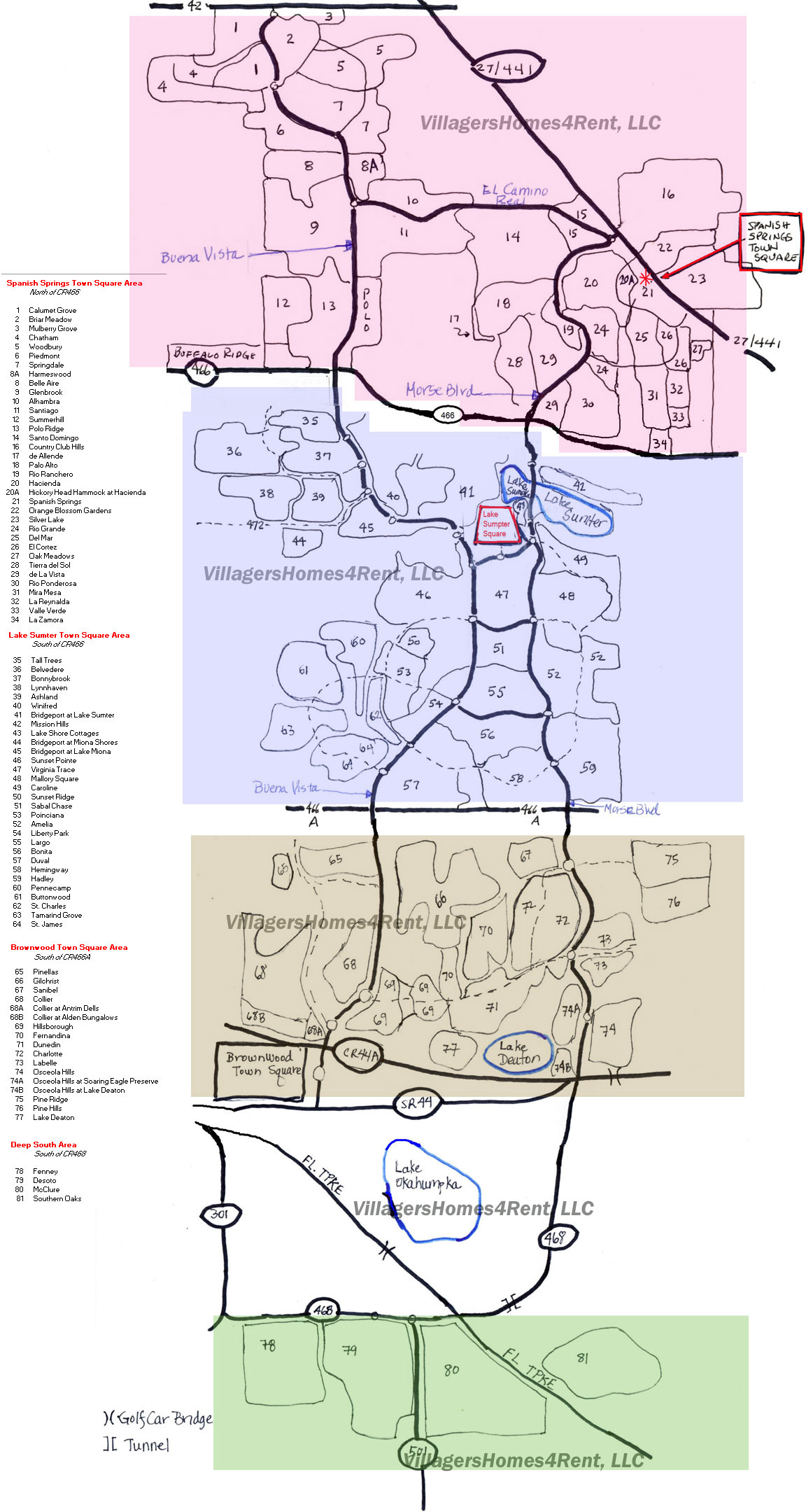 Map Of The Villages Florida Neighborhoods Printable Maps