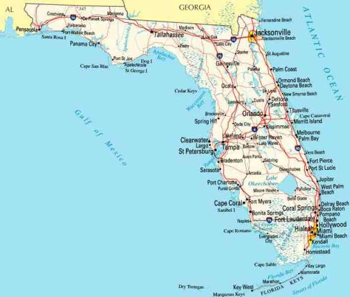 Map Of Florida West Coast